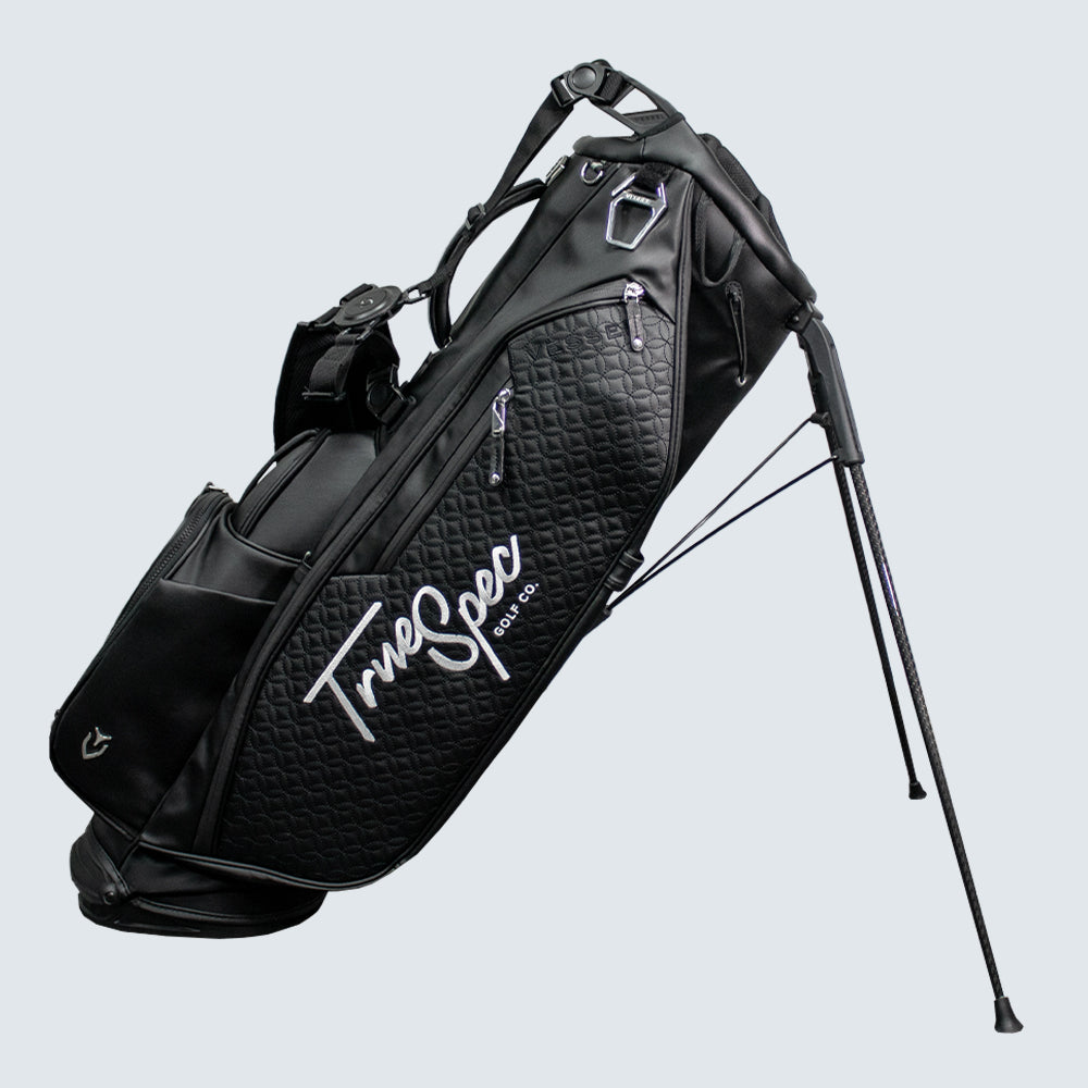 True Spec Golf Player IV Stand Bag - Black